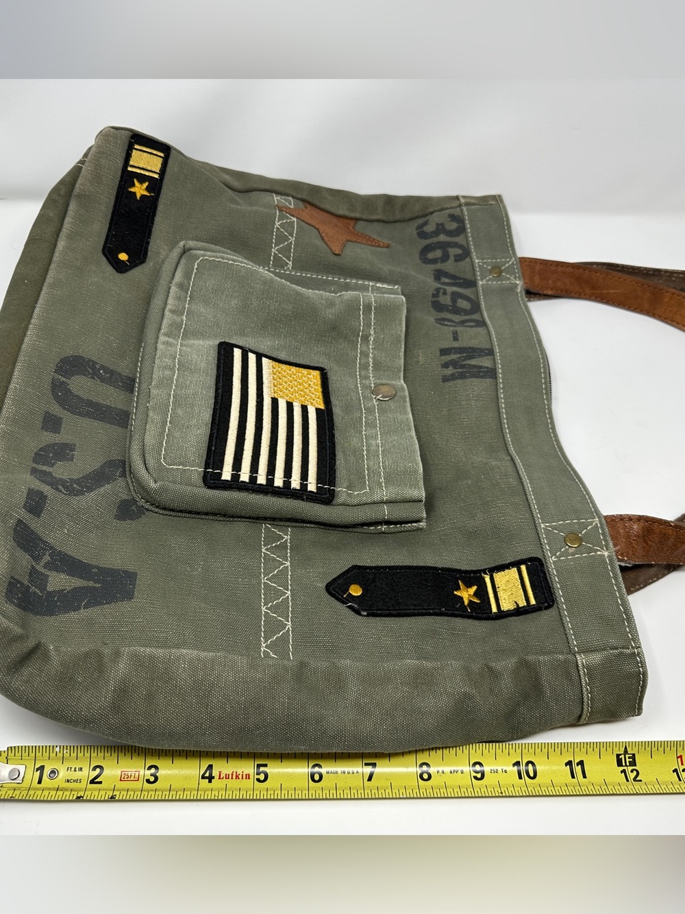 Mona B bag - Mona B tote - canvas tote military bag - Picture 7 of 16